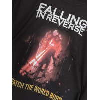 T-shirt Nera Falling in Reverse – Watch the World Burn, Laser Eyes | vrz shop