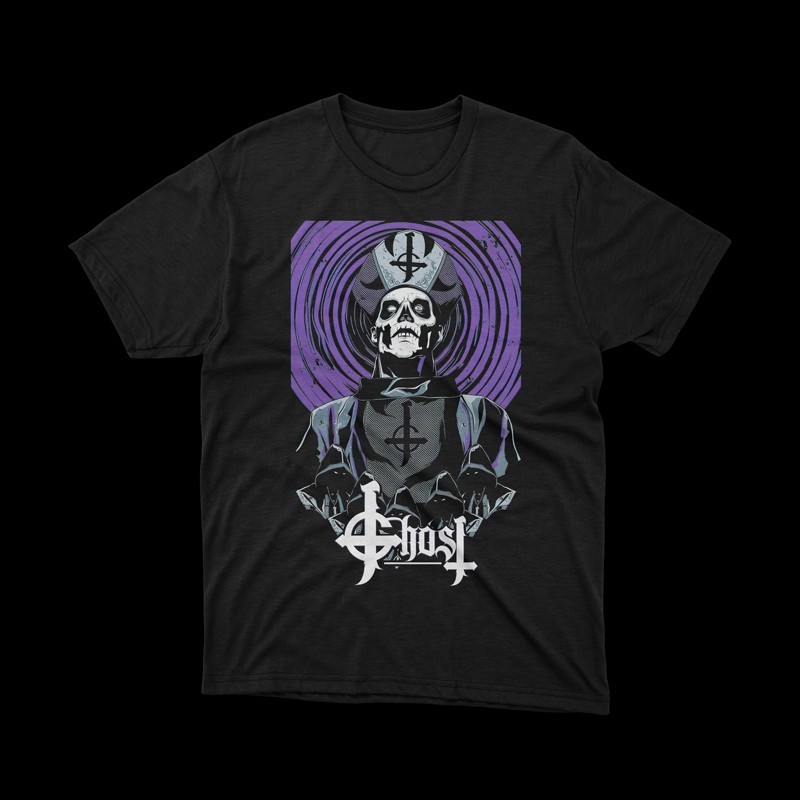 T-shirt nera Ghost