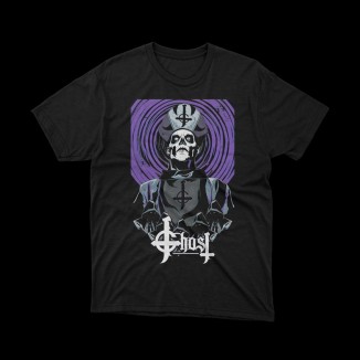 T-shirt Nera Ghost - Il Mistero e il Metal | vrz shop