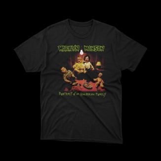 T-shirt Nera Marilyn Manson - Portrait of an American Family | vrz shop