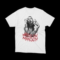 T-shirt Bianca Marilyn Manson - L'Icona dell'Industria Musicale | vrzshop