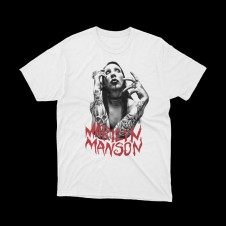 T-shirt Bianca Marilyn Manson - L'Icona dell'Industria Musicale | vrzshop