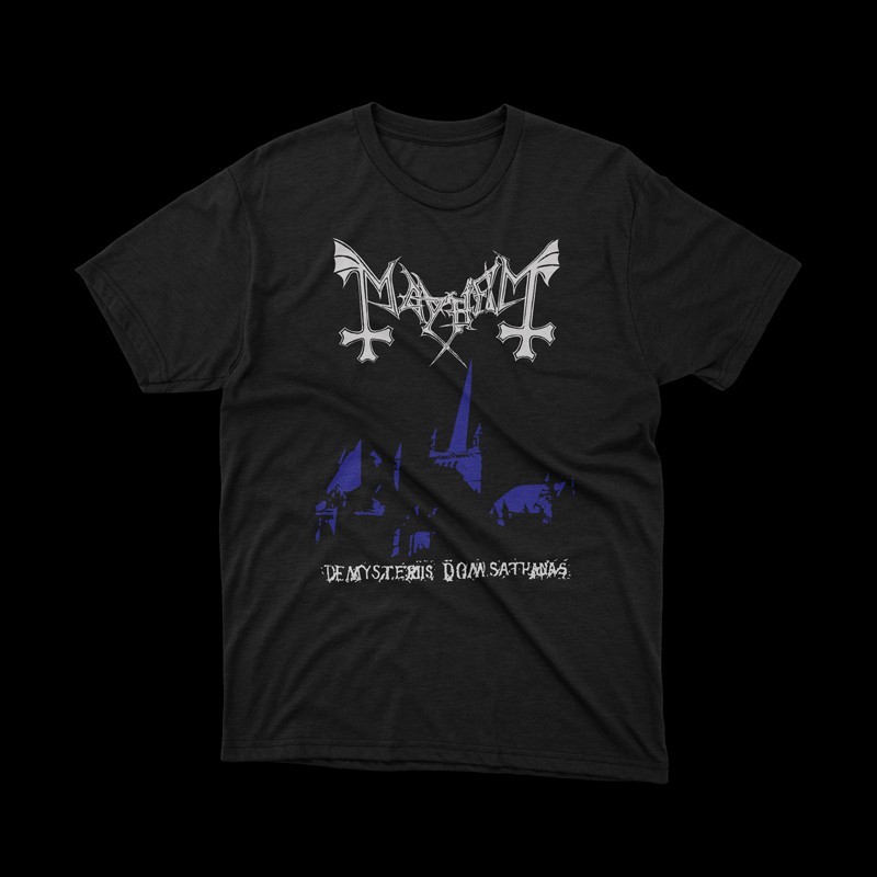 T-shirt nera mayhem de mysteriis dom sathanas