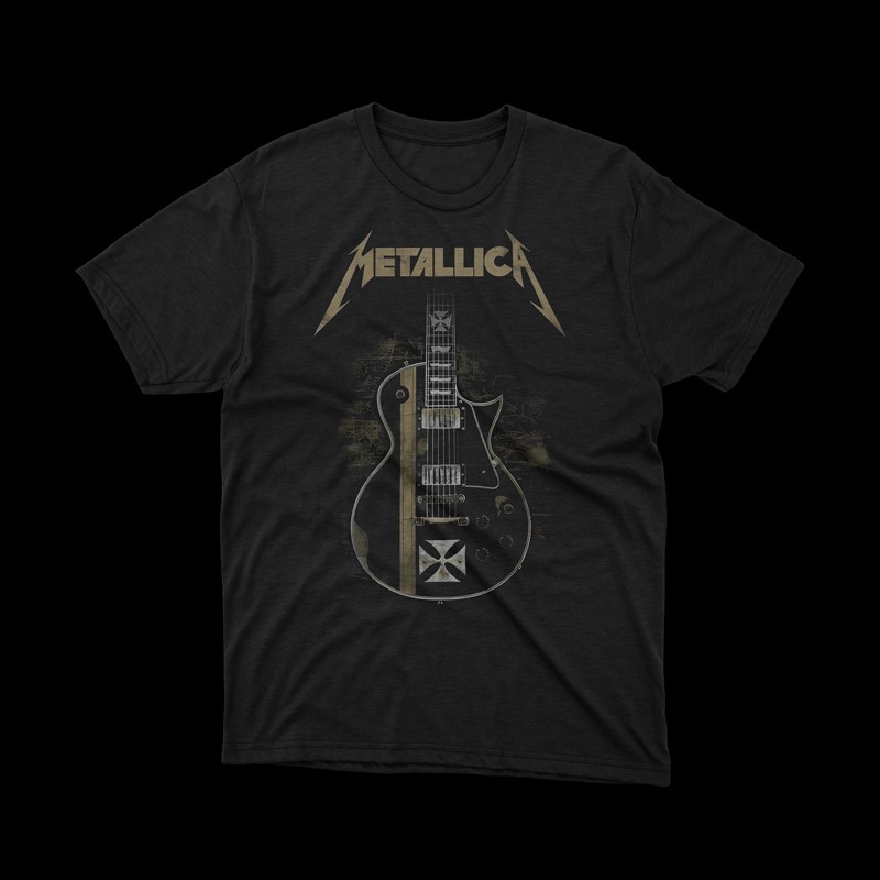 T-shirt nera metallica 2024