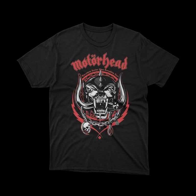 T-shirt nera Testa Snaggletooth Motorhead