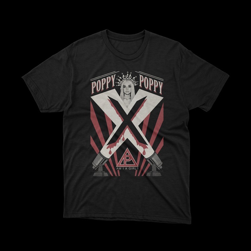T-shirt nera Poppy am i a girl?
