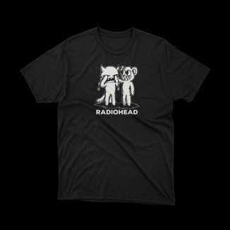 T-shirt Nera Radiohead - Cat Cry and Cat Smile | vrz shop