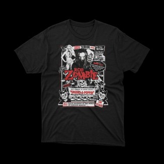 T-shirt Nera Rob Zombie - Stile Horror Metal Iconico | vrz shop