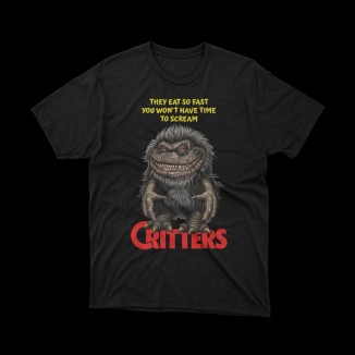 T-shirt Nera Critters - Omaggio al Cult Movie Horror | vrz shop