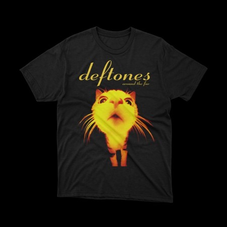 T-shirt Deftones yellow cat around the far | premium cotton casual shirt | vrz shop